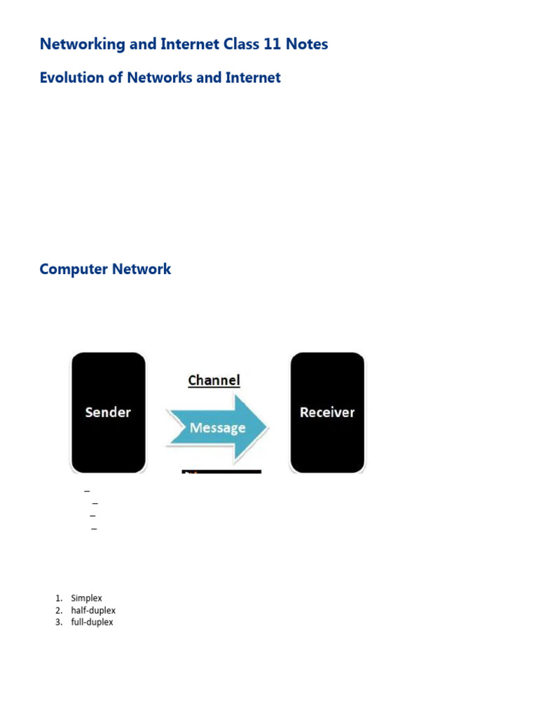 Networking Concepts for Class 11 | PDF | Network Topology | Computer ...