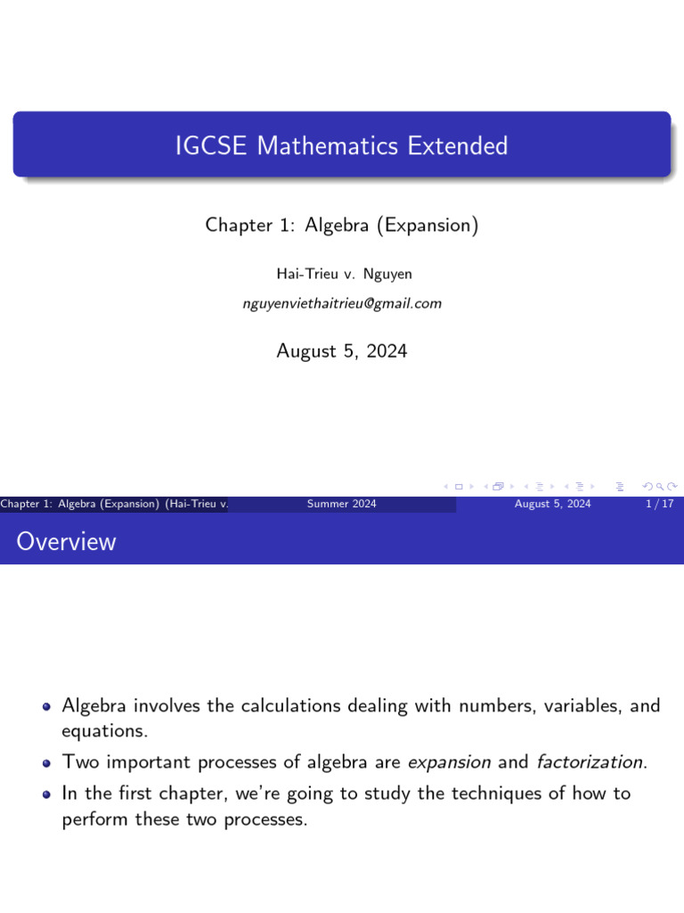 IGCSE Algebra: Expansion Techniques | PDF | Subtraction | Algebra