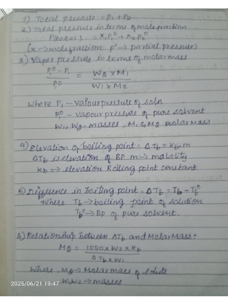 Solution Chapter Formula | PDF