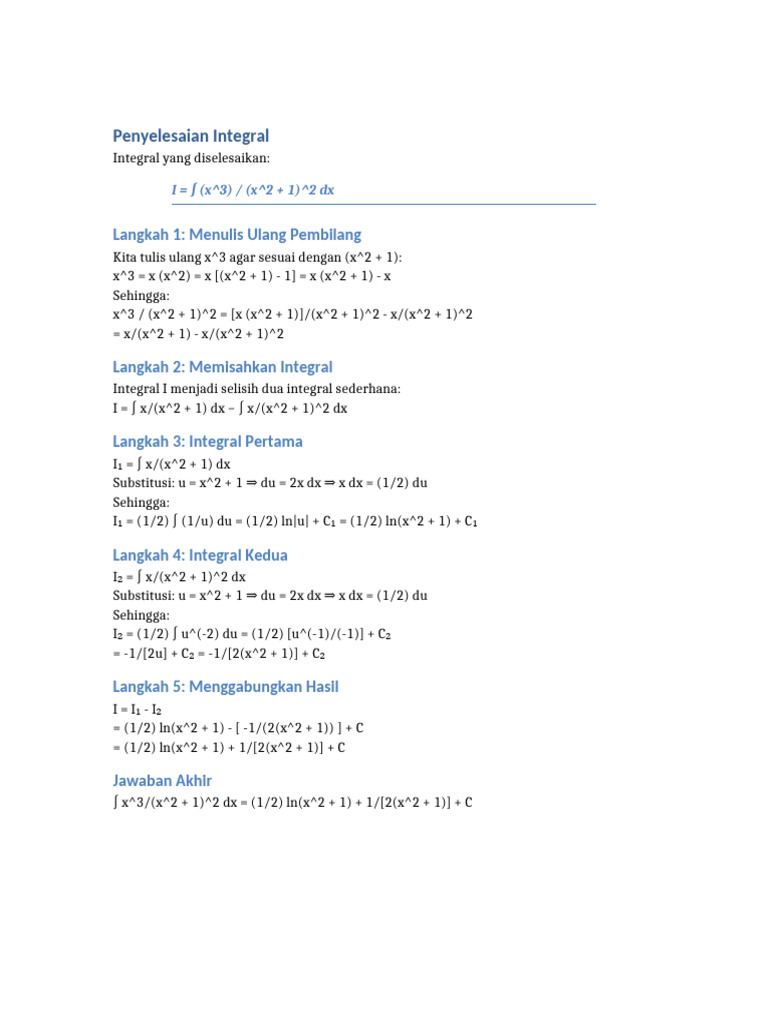 Solusi Integral Pdf
