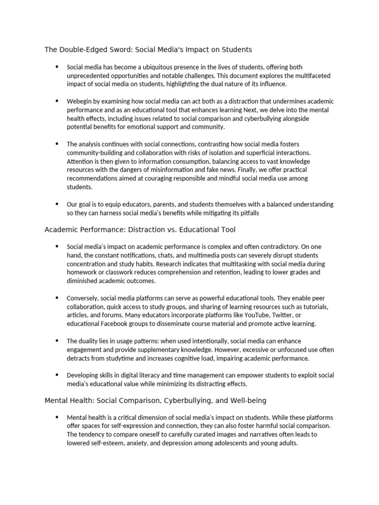 Impacts of Social Media On Student | PDF | Social Media | Popular ...