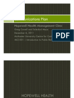 Communications Plan: Hopewell Health Management Clinic