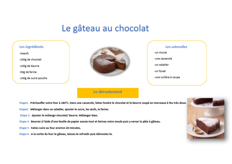 Gâteau au chocolat facile en 6 étapes | PDF