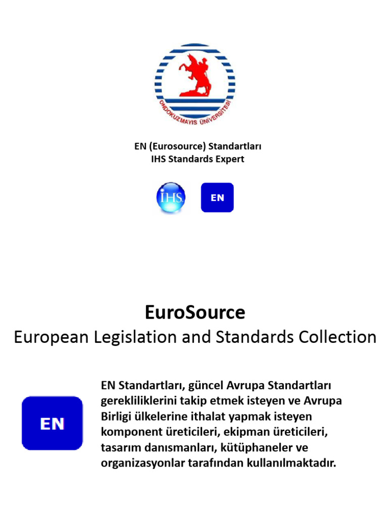 EN (Eurosource) Standartları IHS Standards Expert | PDF