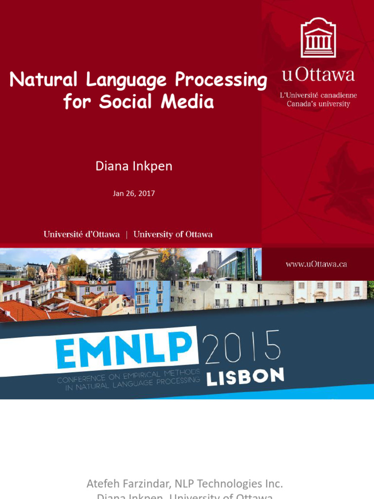 Natural Language Processing For Social Media: Diana Inkpen | PDF ...