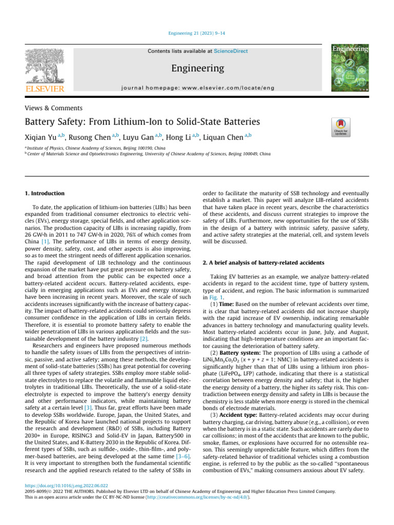 Battery Safety: LIBs vs. Solid-State | PDF | Lithium Ion Battery | Anode
