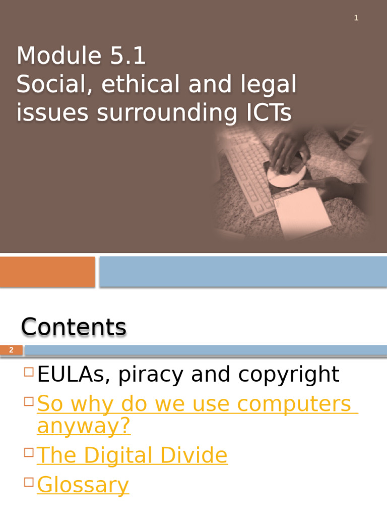 5 - 1 Social Ethical Legal | PDF | Copyright | Copyright Infringement