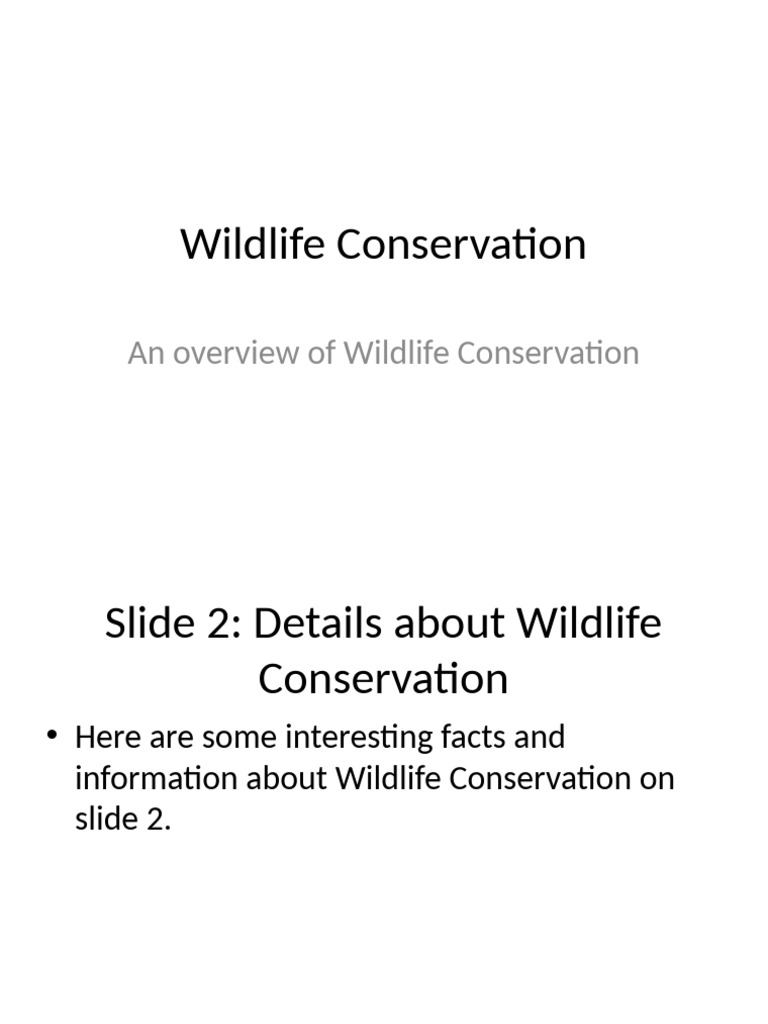 Wildlife Conservation Unique | PDF
