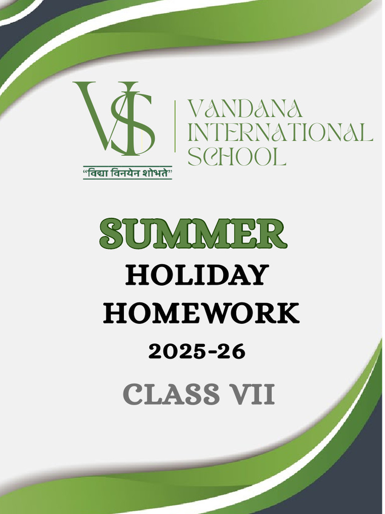Class VII Summer Holiday Homework | PDF | Multiplication
