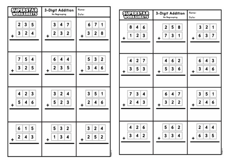 Adding Three Digit | PDF