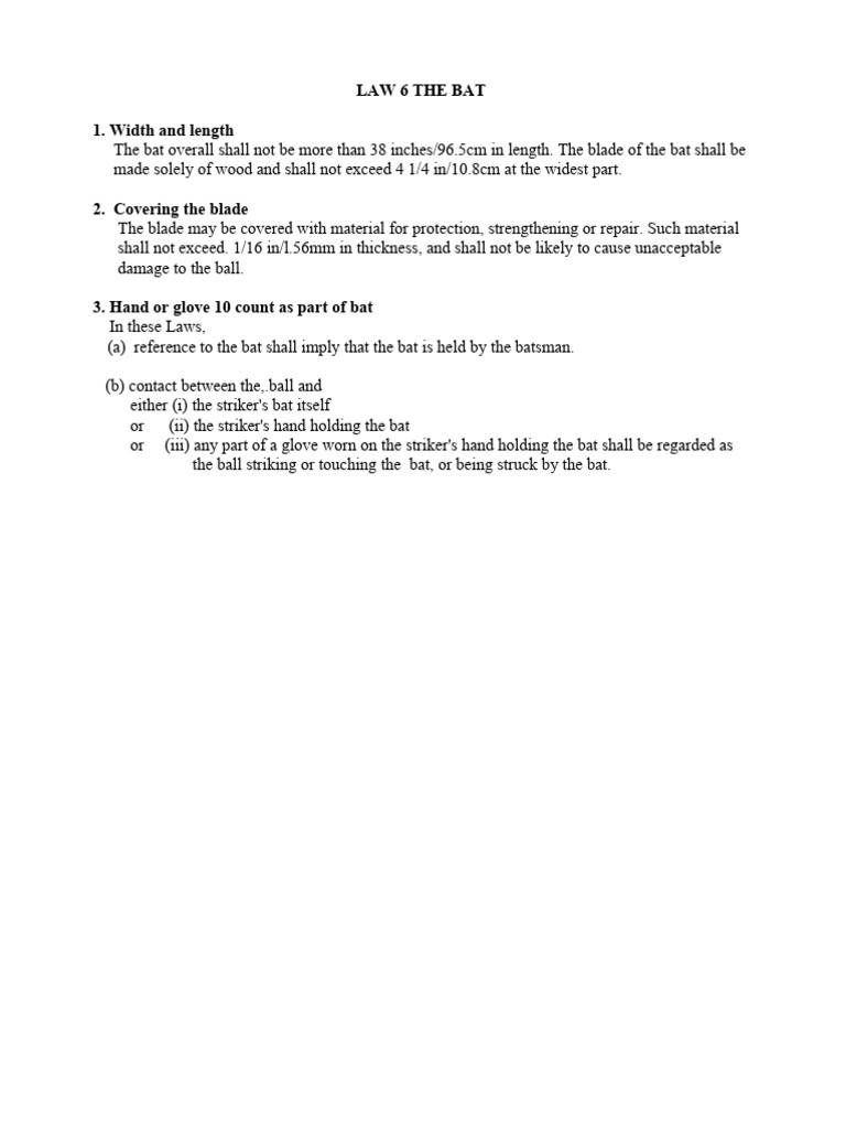 Law 6 The Bat | PDF