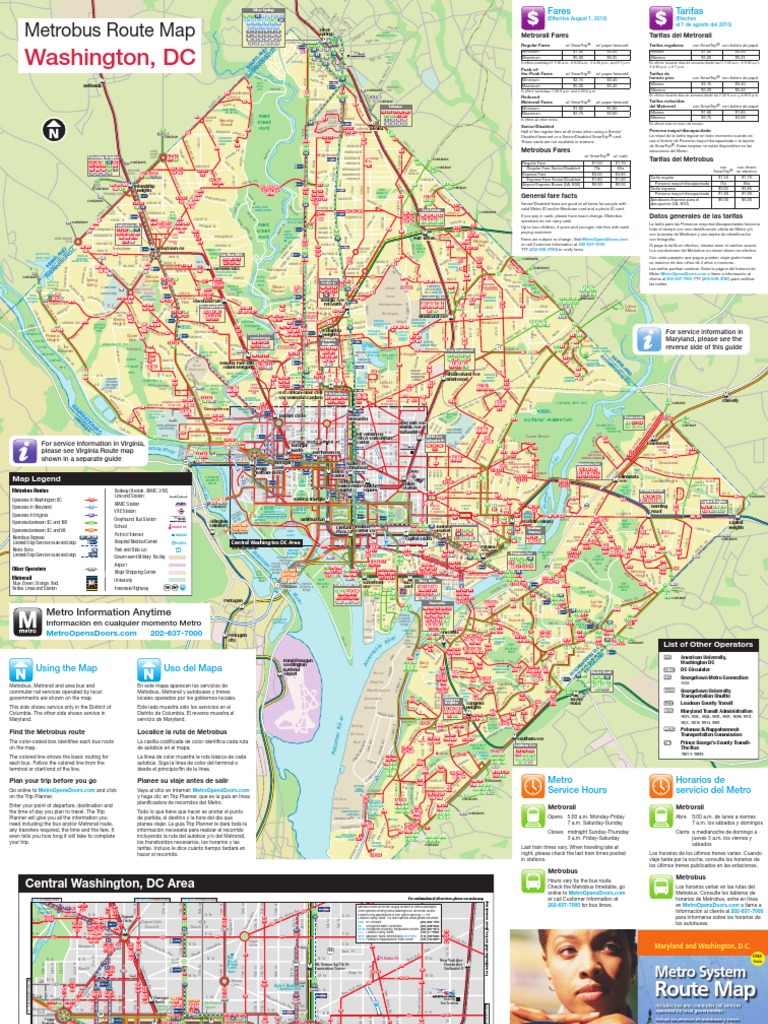 Dc Bus Map Washington Washington Metro