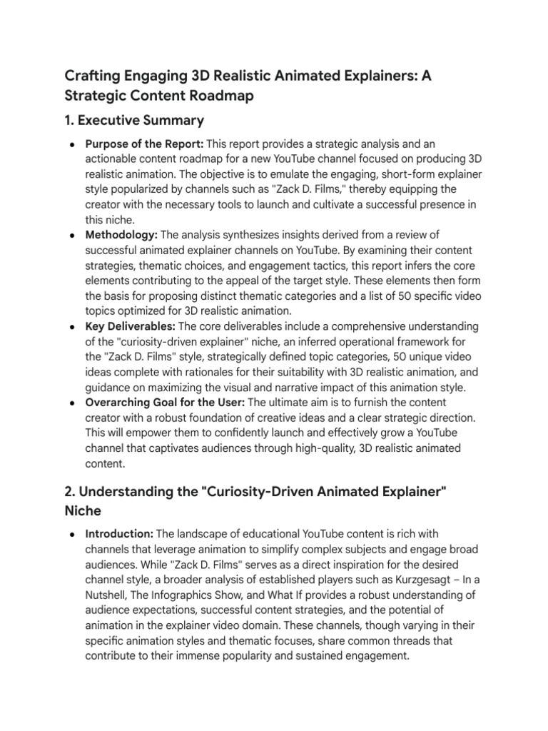 3D Animated Explainer Content Strategy | PDF | Water | Touchscreen