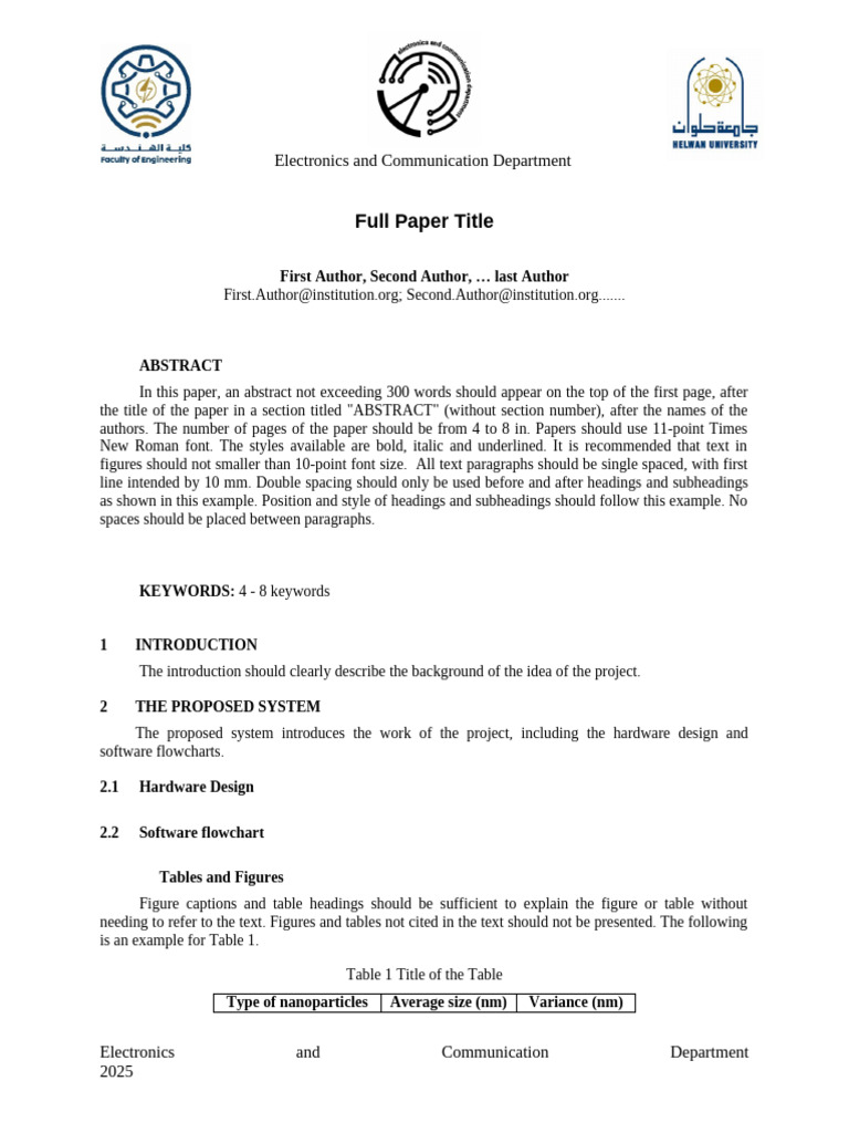 Electronics Paper Formatting Guide | PDF | Abstract (Summary)