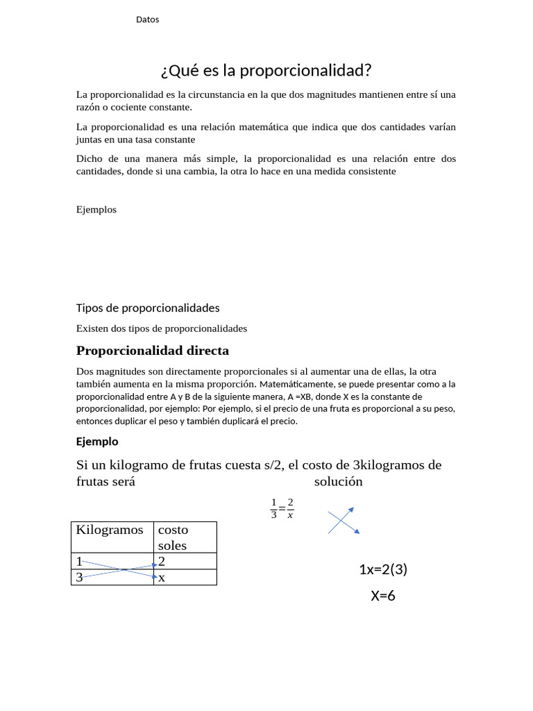 Definición y Tipos de Proporcionalidad | PDF