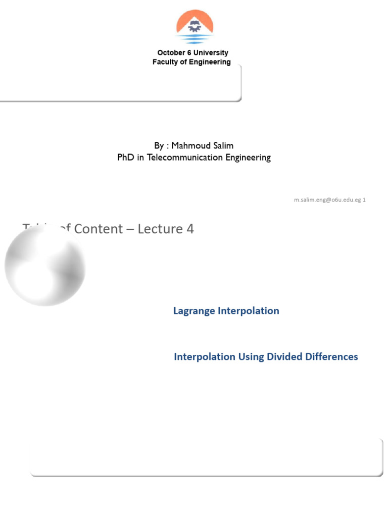 Lagrange Interpolation Techniques | PDF | Abstract Algebra | Applied ...