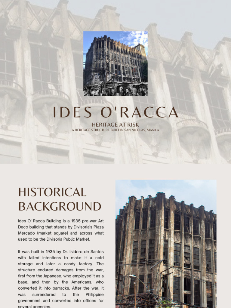 Ides O'Racca: A Heritage Landmark at Risk | PDF | Manila