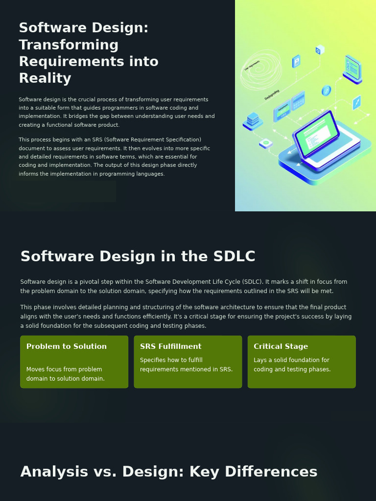 Understanding Software Design in SDLC | PDF | System | Computer Programming