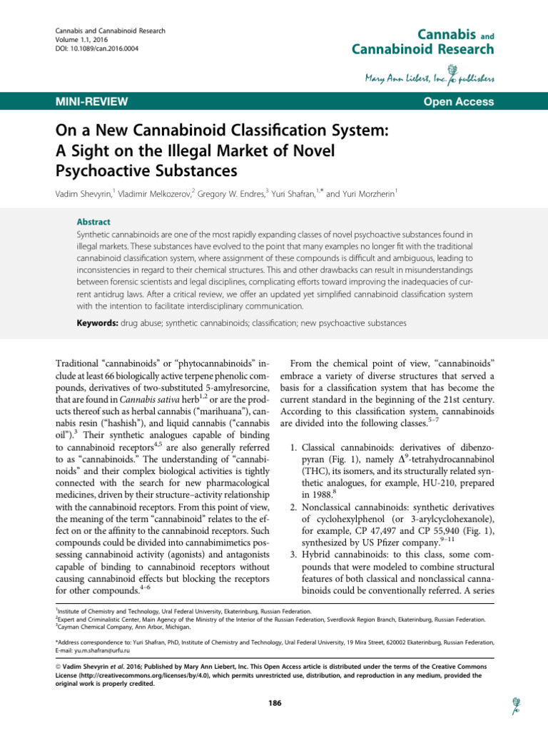 AAA On A New Cannabinoid Classification System A Sight On The Illegal ...