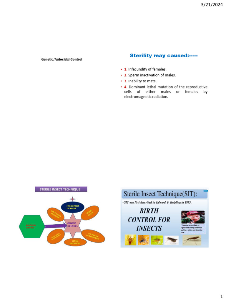 Sterile Insect Technique Overview | PDF | Infertility | Biology
