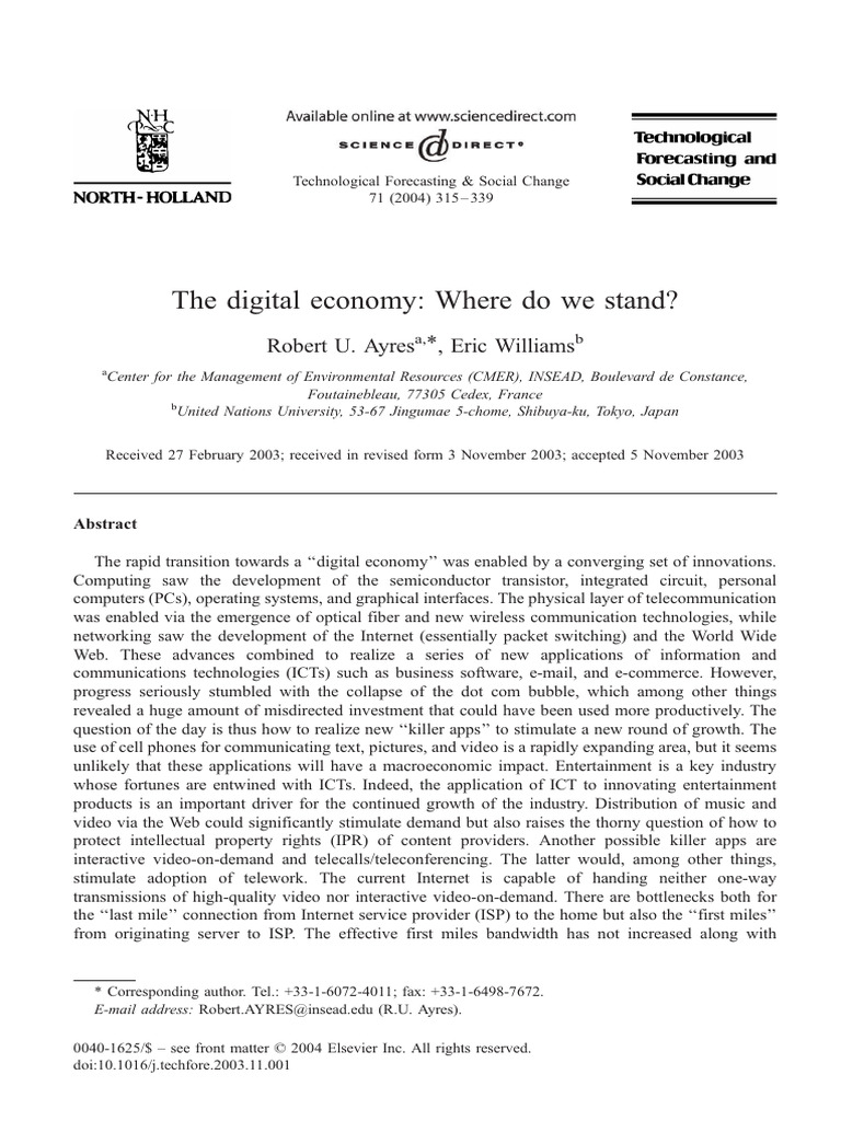 The Digital Economy: Current Status and Future | PDF | Integrated ...