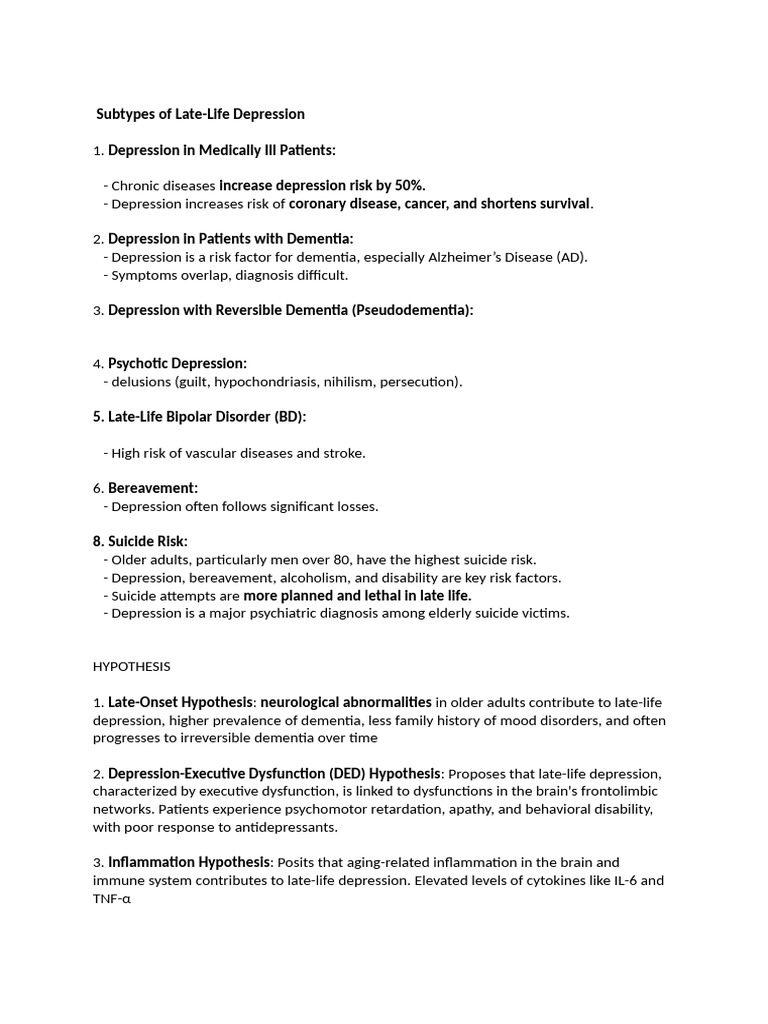 Subtypes of Late-Life Depression Explained | PDF | Major Depressive ...