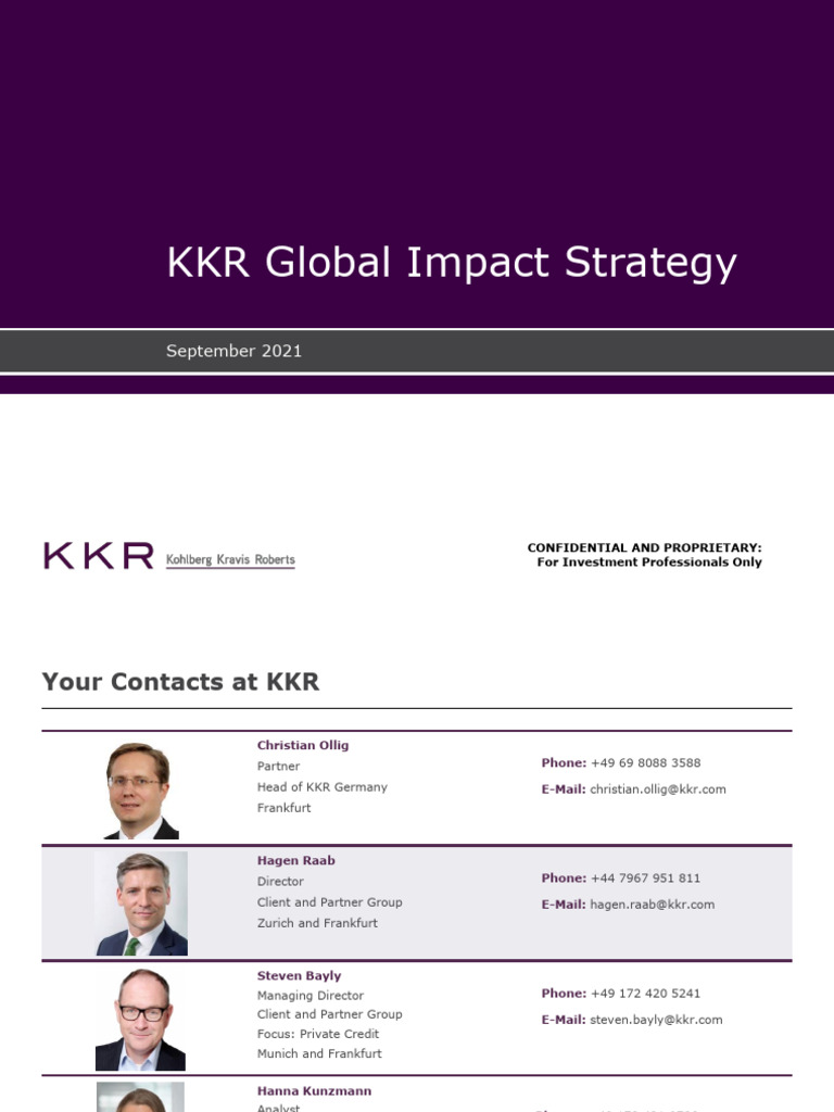 KKR Global Impact Strategy Overview | PDF | Internal Rate Of Return ...