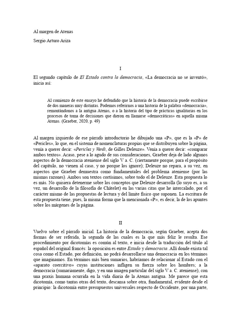 Democracia y Estado en Atenas | PDF | Democracia | Ideologías políticas