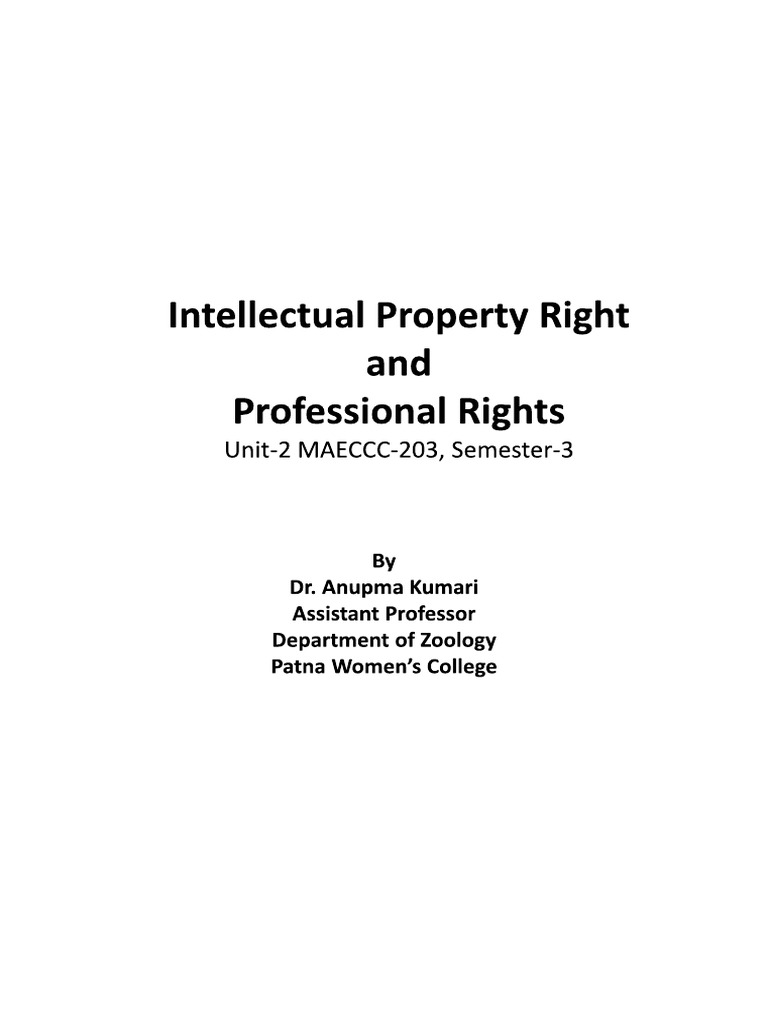 6980intellectual Property Right and Professional Rights | PDF