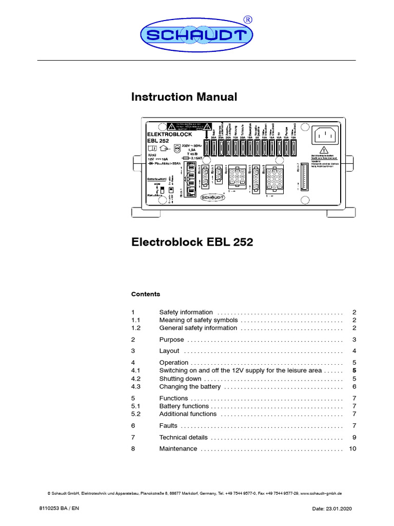 EBL 252 Electroblock Instruction Manual | PDF | Battery Charger | Fuse ...