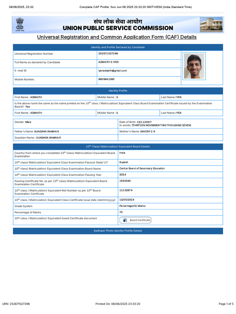 Complete CAF Profile - Sun Jun 08 2025 23-33-20 GMT+0530 (India ...