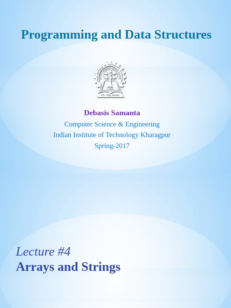 Arrays and Strings in C Programming | PDF | Integer (Computer Science ...