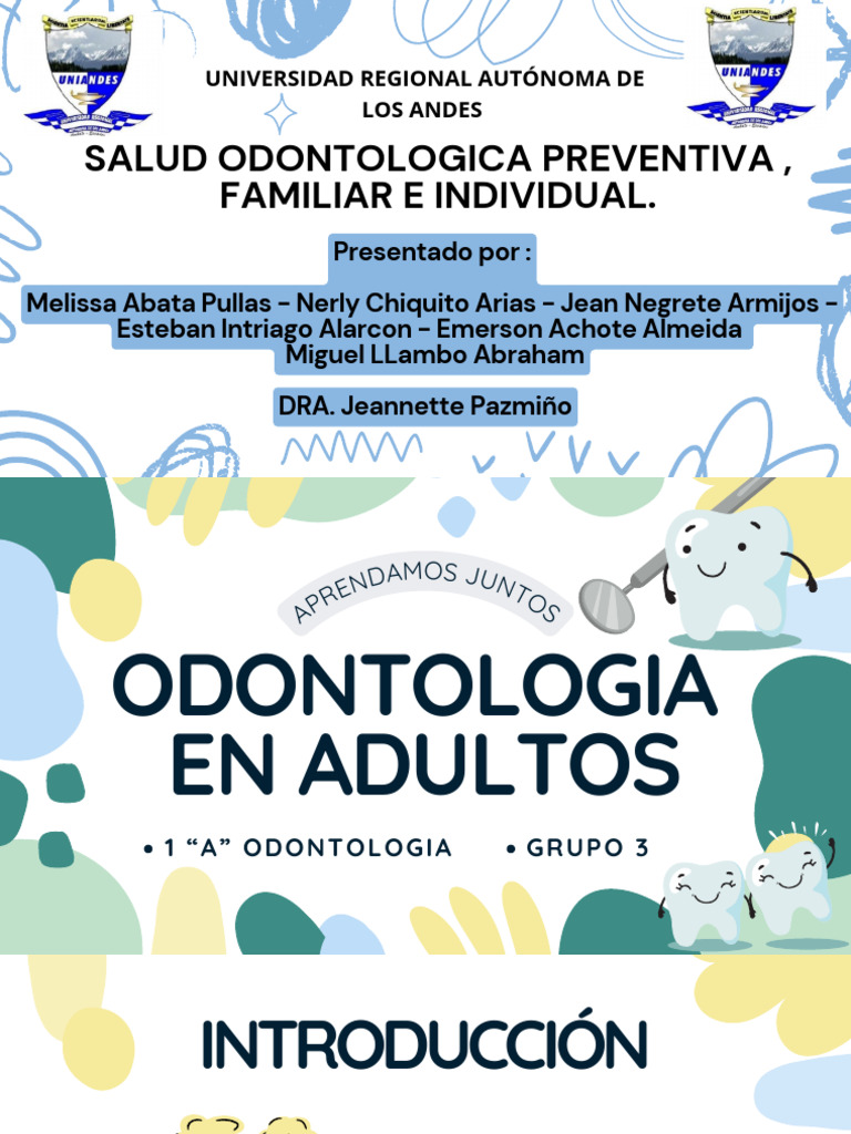 Salud Bucal en Adultos: Prevención y Cuidado | PDF | Odontología ...