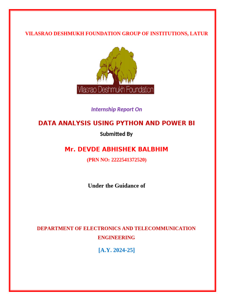 Data Analysis Internship Report | PDF