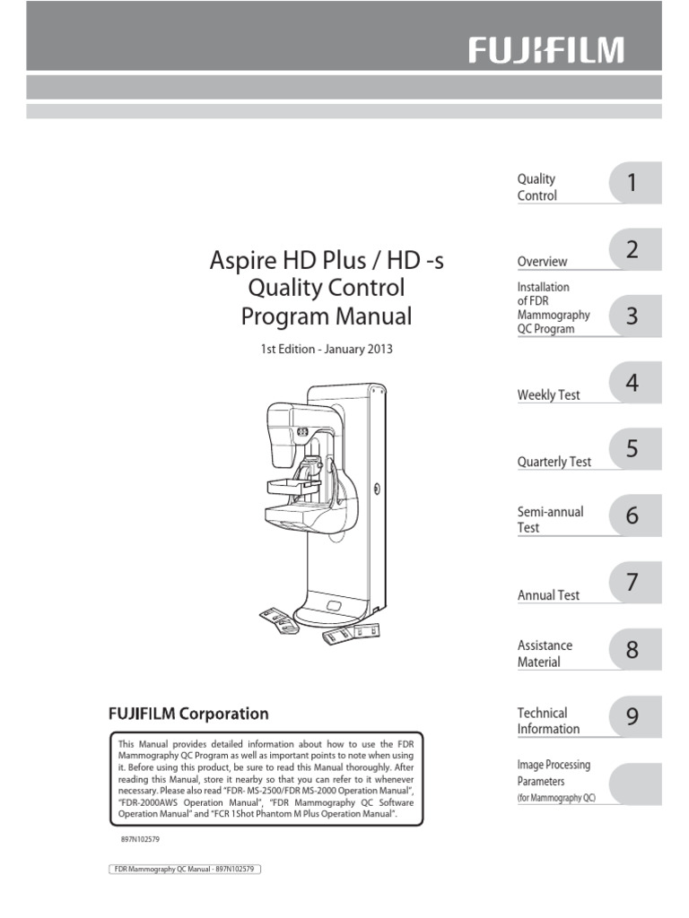 FDR Mammography QC Program Manual | PDF | Mammography | Quality Assurance