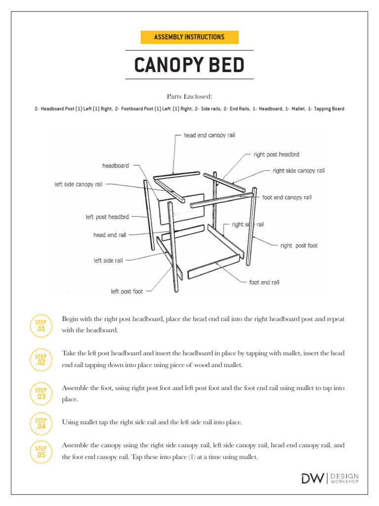 Canopy Bed Assembly Instructions | PDF