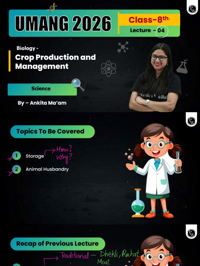 Biology - Crop Production and Management 04 - Class Notes - Umang 2026 ...
