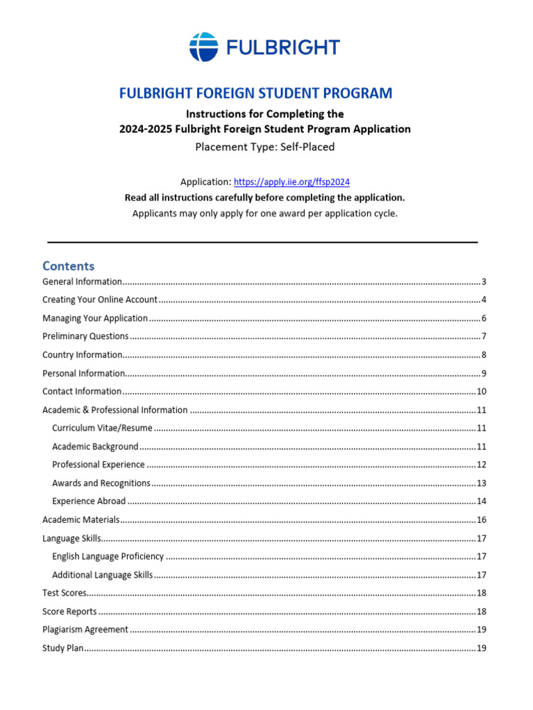 Fulbright Foreign Student Program Guide | PDF | Academic Degree | Password