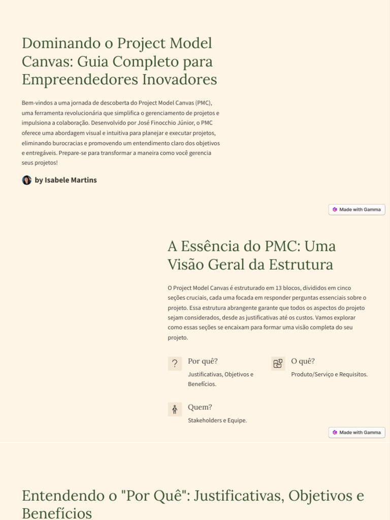 Guia do Project Model Canvas para Empreendedores | PDF | Partes ...