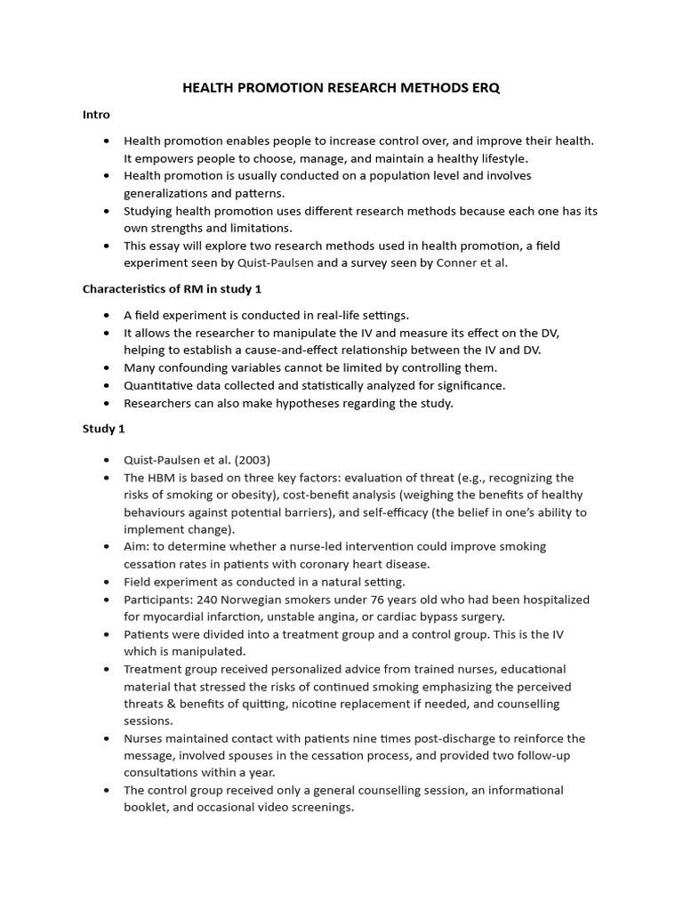 Research Methods in Health Promotion | PDF | Survey Methodology | Self ...