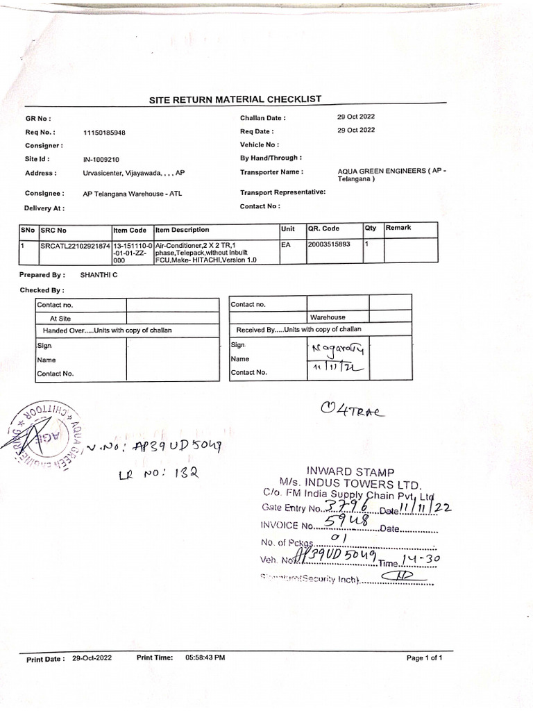 In-1009210 SRN | PDF