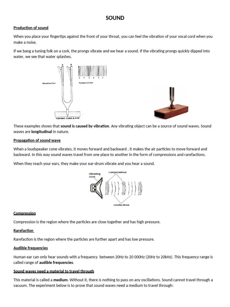 Sound Notes O Level Physics | PDF | Sound | Ultrasound