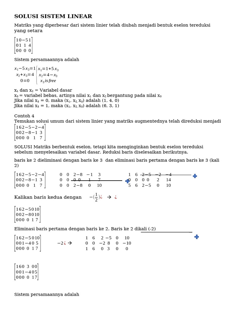 Solusi Sistem Linear dan Vektor Geometris | PDF