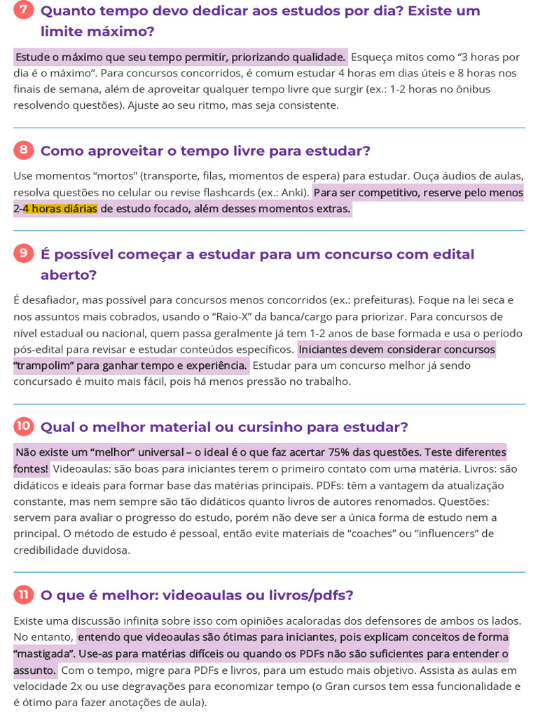 Estratégias Eficazes de Estudo para Concursos | PDF | Tempo