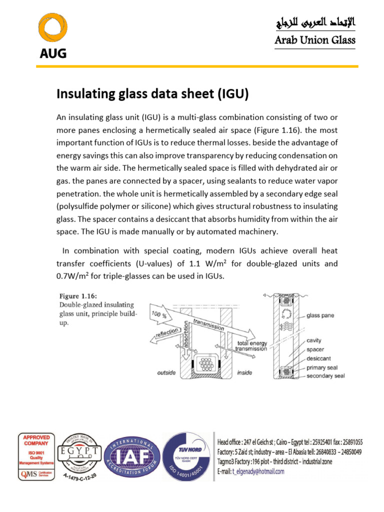 Insulating Glass Unit (IGU) Overview | PDF | Thermal Insulation ...