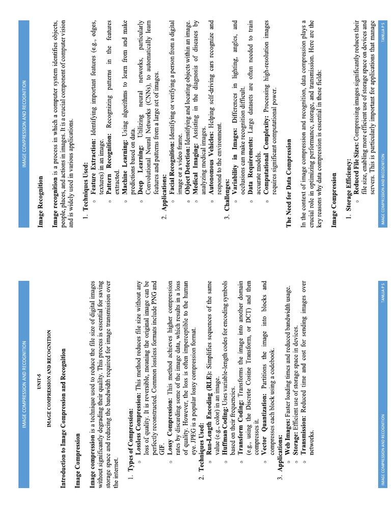 Image Compression and Recognition 2 X 2 | PDF