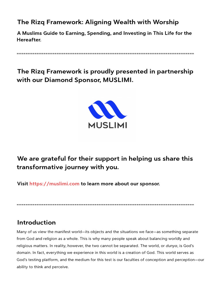 TRFW Course Write-Up Version Jan5 2025 | PDF | God In Islam | Islamic  Banking And Finance