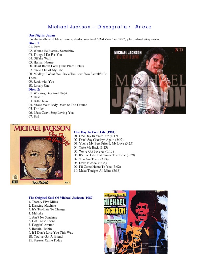 Michael Jackson Discografia Anexo Michael Jackson American Styles Of Music