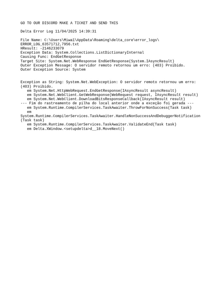 Error Log 63571712,7956 | PDF