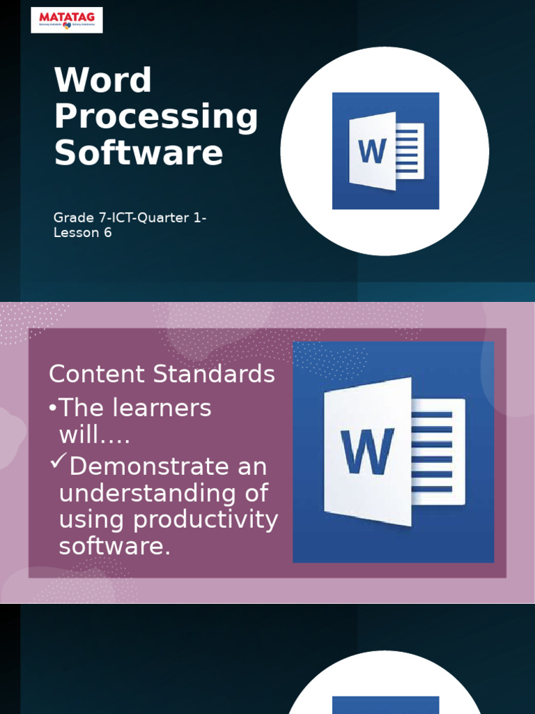 Tle 7 Ict Week 4 Lesson 6 | PDF | Microsoft Word | Word Processor